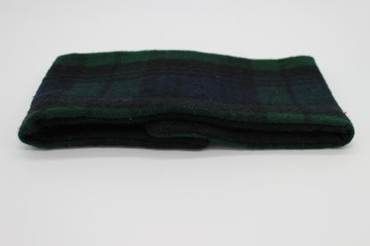 Green/Navy, Cotton Flannel, Unisex, won't bunch up, Neck-warmer, Neck protector made with hook and loop (Velcro®)
